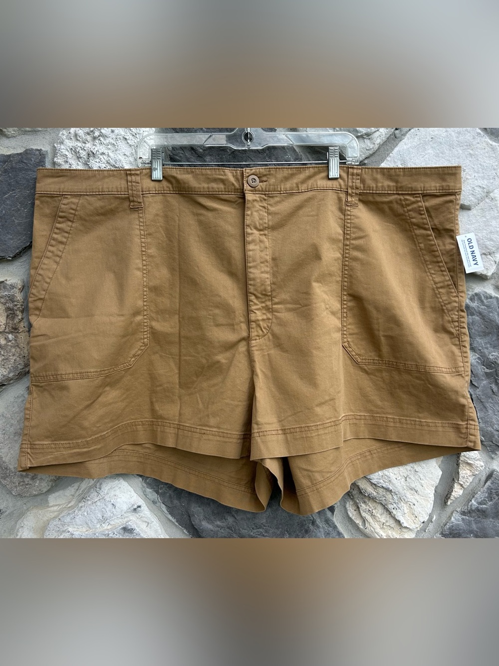 NEW Old Navy High Rise OG Chino Shorts Size 4X Brown Casual Summer Closet Staple